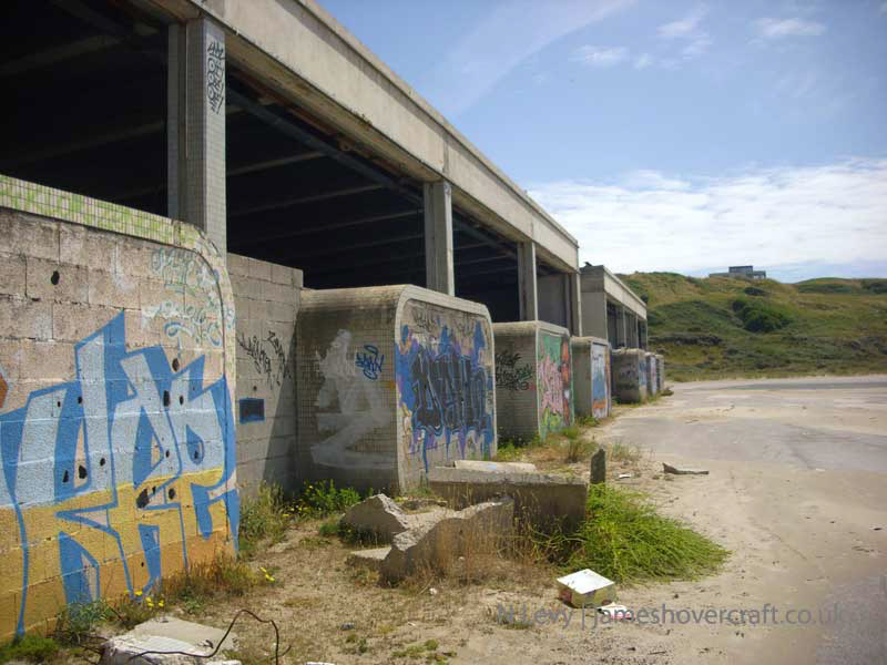 A recce of the derelict buildings of the old Boulogne Hoverport - Close-up of the gates to the terminal building (N Levy).